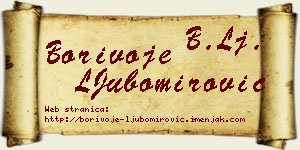 Borivoje LJubomirović vizit kartica